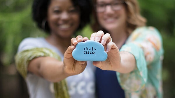 双雌性压力玩具形状像云上Cisco标识